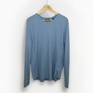 Vince Pima Cotton Thermal Waffle Knit Shirt Mens Large Crew Neck Long Sleeve